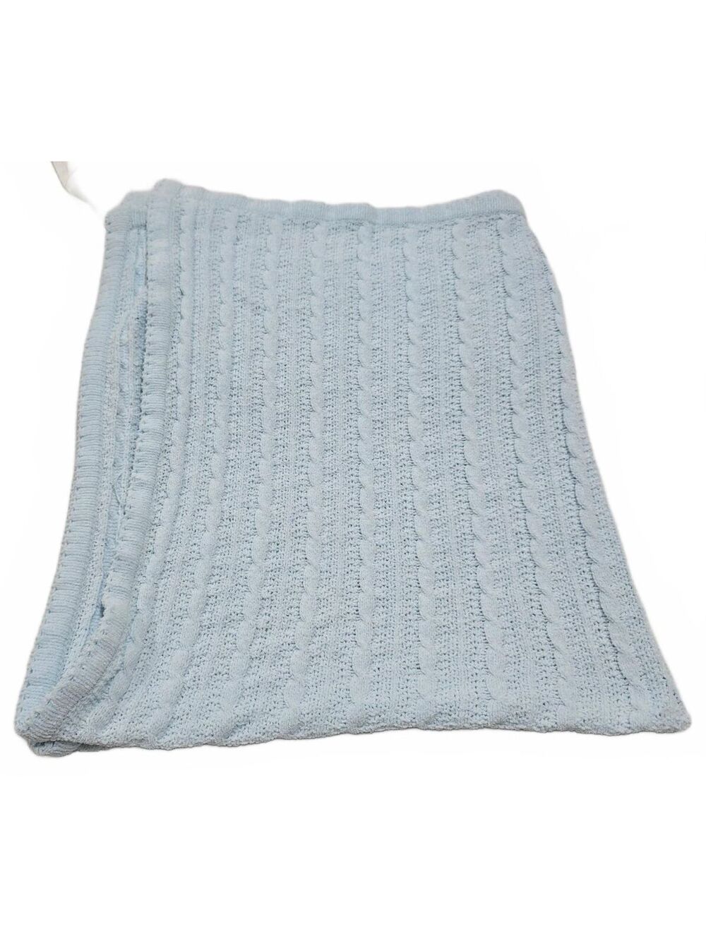 Target Amy Coe Baby Blue Chenille Cable Knit Blanket Lovey Limited Edition